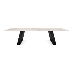Mea induction dining table | Torano Statuario | Dura Edge legs | Hobs | ATOLL