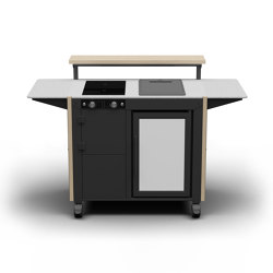 ATOLL Multo Chef Outdoor kitchen | black | with fridge | with counter | Kitchen appliances | ATOLL