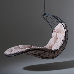 Recliner Hanging Chair Swing Seat - Twig Pattern - grey with puffy cushion | Swings | Studio Stirling