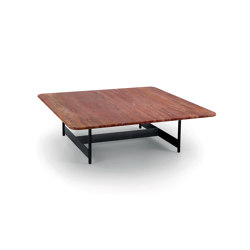 Tokio Small table 106x106 - Version with Travertino rosso Top | Coffee tables | ARFLEX