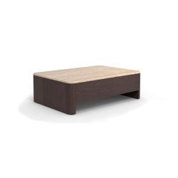 Tokio Petite table avec tiroir 106x74 - Version avec plateau en Travertino romano | Tables basses | ARFLEX