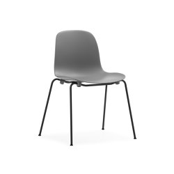 Form Chair Stacking Black Steel Grey | without armrests | Normann Copenhagen