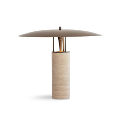 Luna | Table - Bronze & Travertine | Table lights | J. Adams & Co