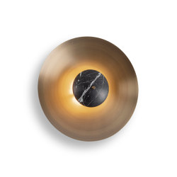 Luna | 450 Wall Light - Antique Brass - Black Marble | Wandleuchten | J. Adams & Co