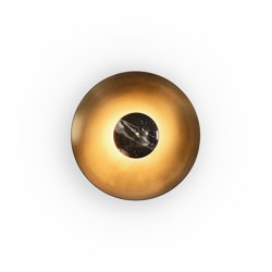 Luna | Wall Light - Small - Antique Brass - Black Marble | Wall lights | J. Adams & Co.
