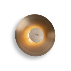 Luna | 450 Wall Light - Antique Brass - Travertine | Lámparas de pared | J. Adams & Co