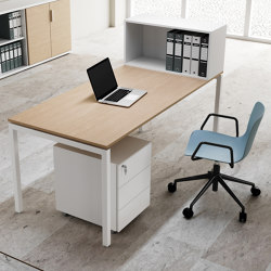 Italo_forty desk with overhead | Tabletop rectangular | ALEA