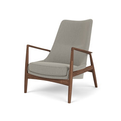 The Seal, Lounge Chair, High Back | Walnut Base / Re-wool 218 | Armchairs | Audo Copenhagen