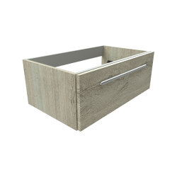 M-Line | Wall Mounted Vanity Unit 800mm Grey Oak/Chrome | Bathroom furniture | BAGNODESIGN