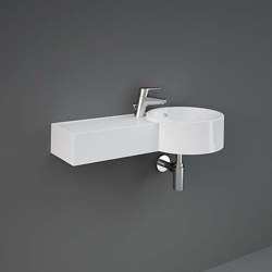 RAK-PETIT | Round Wall Hung Left Ledge Washbasin with tap hole | Wash basins | RAK Ceramics