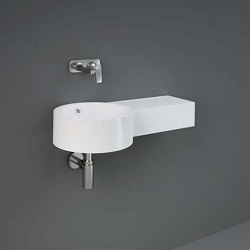 RAK-PETIT | Round Wall Hung Right Ledge Washbasin without tap hole | Wash basins | RAK Ceramics