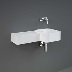 RAK-PETIT | Squared Wall Hung Left Ledge Washbasin without tap hole | Wash basins | RAK Ceramics