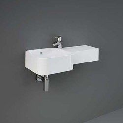 RAK-PETIT | Squared Wall Hung Right Ledge Washbasin with tap hole | Wash basins | RAK Ceramics