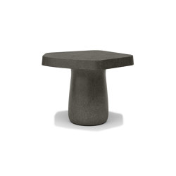 Glace S Size Concrete Charcoal Coffee Table | closed base | SNOC