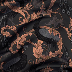 Arcadia Fabric - Black | Drapery fabrics | Feathr