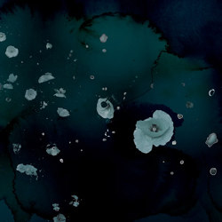 Clouds & Poppies - Dark Teal | Colour blue | Feathr