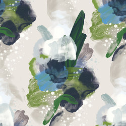 English Rose Fabric - Green Forest