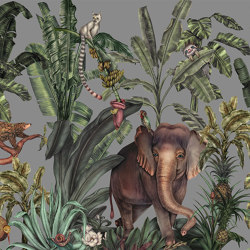 Jungle Kingdom - Grey | Wall coverings / wallpapers | Feathr