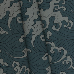 Ocean Spray Fabric - Dark Teal | Curtain fabrics | Feathr