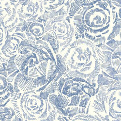Porcelain Roses - Blue | Wall coverings / wallpapers | Feathr