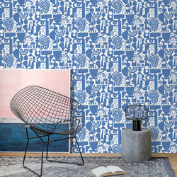 Supreme Bungalow - Blue | Revestimientos de paredes / papeles pintados | Feathr