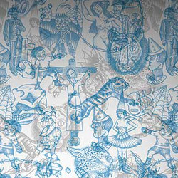 Tattoo Flash II - Blue | Wall coverings / wallpapers | Feathr