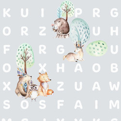 Word Search Animal - Grey | Wall coverings / wallpapers | Feathr