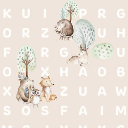 Word Search Animal - Peach | Wall coverings / wallpapers | Feathr