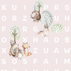 Word Search Animal - Pink | Wall coverings / wallpapers | Feathr