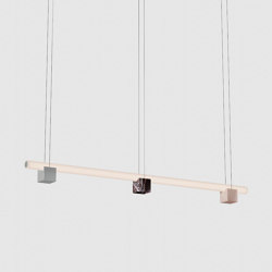 Isle 03A - P5 - Pink Portugal + Polished aluminium + Red Levanto | Suspended lights | Lambert et Fils