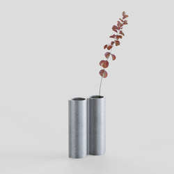 Silo Vase 2VJ - Tumbled Aluminum | Vases | Lambert et Fils