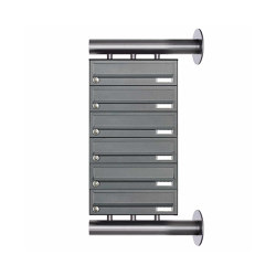 6-panel stainless steel letterbox system Design BASIC Plus 385XW for side wall mounting - RAL as desired | Mailboxes | Briefkasten Manufaktur