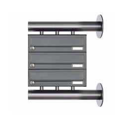 3-piece stainless steel letterbox system Design BASIC Plus 385XW for side wall mounting - RAL as desired | Mailboxes | Briefkasten Manufaktur