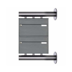 2-piece stainless steel letterbox system Design BASIC Plus 385XW220 for side wall mounting - RAL colour | Mailboxes | Briefkasten Manufaktur