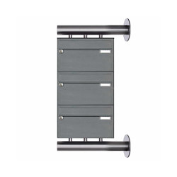 3-piece stainless steel letterbox system Design BASIC Plus 385XW220 for side wall mounting - RAL colour | Mailboxes | Briefkasten Manufaktur
