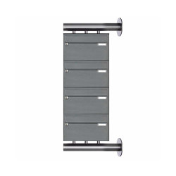4-piece stainless steel letterbox system Design BASIC Plus 385XW220 for side wall mounting - RAL colour | Mailboxes | Briefkasten Manufaktur