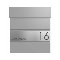 KANT Edition letterbox with newspaper compartment - Elegance 1 design - RAL 9007 grey aluminium | Buchette lettere | Briefkasten Manufaktur