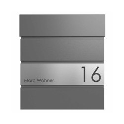 KANT Edition letterbox with newspaper compartment - Elegance 1 design - DB 703 metallic grey | Mailboxes | Briefkasten Manufaktur