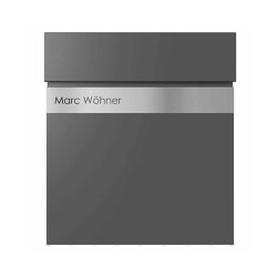 Cassetta per le lettere KANT Edition con scomparto per giornali - Design Elegance 2 - DB 703 grigio metallizzato | Mailboxes | Briefkasten Manufaktur