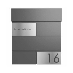 KANT Edition letterbox with newspaper compartment - Elegance 3 design - DB 703 metallic grey | Buchette lettere | Briefkasten Manufaktur