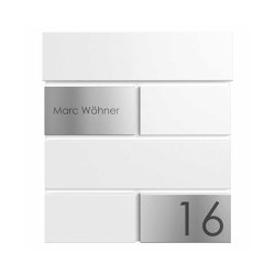 Boîte aux lettres KANT Edition avec porte-journaux - Design Elegance 3 - RAL 9016 blanc trafic ; | Mailboxes | Briefkasten Manufaktur