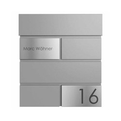 KANT Edition letterbox with newspaper compartment - Elegance 3 design - RAL 9007 grey aluminium | Buchette lettere | Briefkasten Manufaktur