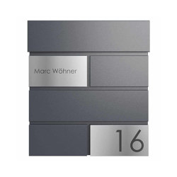 Cassetta per le lettere KANT Edition con scomparto per giornali - Design Elegance 3 - RAL 7016 grigio antracite | Mailboxes | Briefkasten Manufaktur