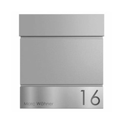 KANT Edition letterbox with newspaper compartment - Elegance 4 design - RAL 9007 grey aluminium | Briefkästen | Briefkasten Manufaktur