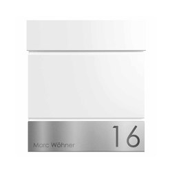 KANT Edition letterbox with newspaper compartment - Elegance 4 design - RAL 9016 traffic white | Briefkästen | Briefkasten Manufaktur