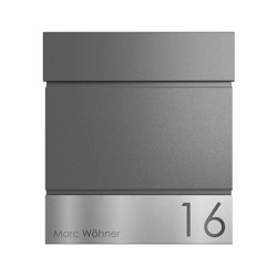 KANT Edition letterbox with newspaper compartment - Elegance 4 design - DB 703 metallic grey | Buchette lettere | Briefkasten Manufaktur