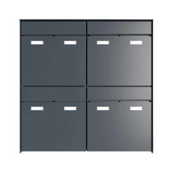 4er 2x2 Design Aufputz Briefkastenanlage GOETHE AP - RAL nach Wahl | Mailboxes | Briefkasten Manufaktur