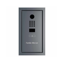 Design flush-mounted door station GOETHE UP with DoorBird video intercom - RAL of your choice | Door bells | Briefkasten Manufaktur