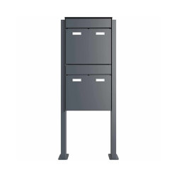 2pcs 1x2 Design Pedestal letterbox GOETHE ST-Q - RAL of your choice | Mailboxes | Briefkasten Manufaktur