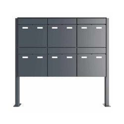 6er 3x2 Design Pedestal letterbox GOETHE ST-Q - RAL at choice | Buzones | Briefkasten Manufaktur